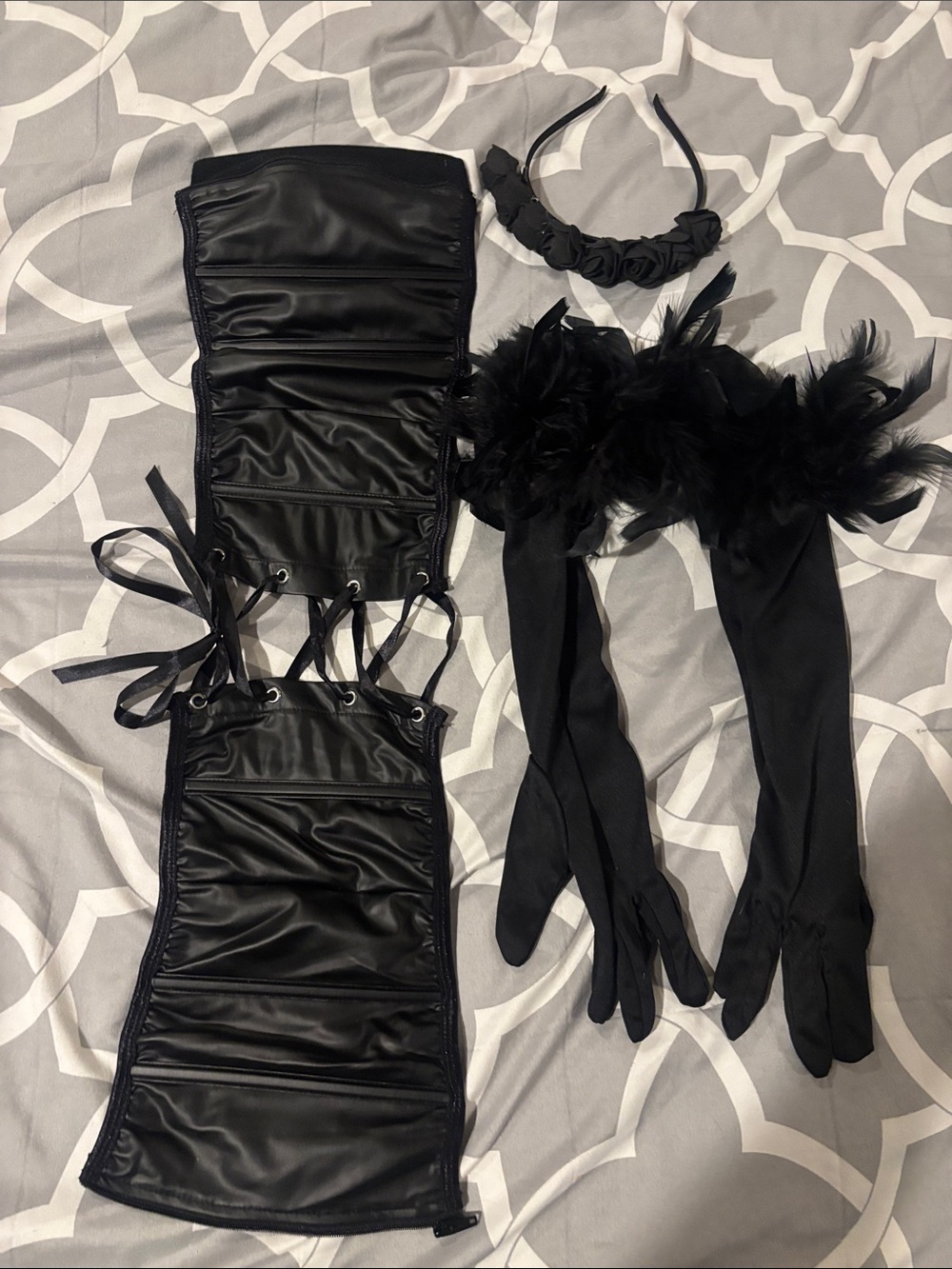 Party City Black Feathered Costume Accessory Set
